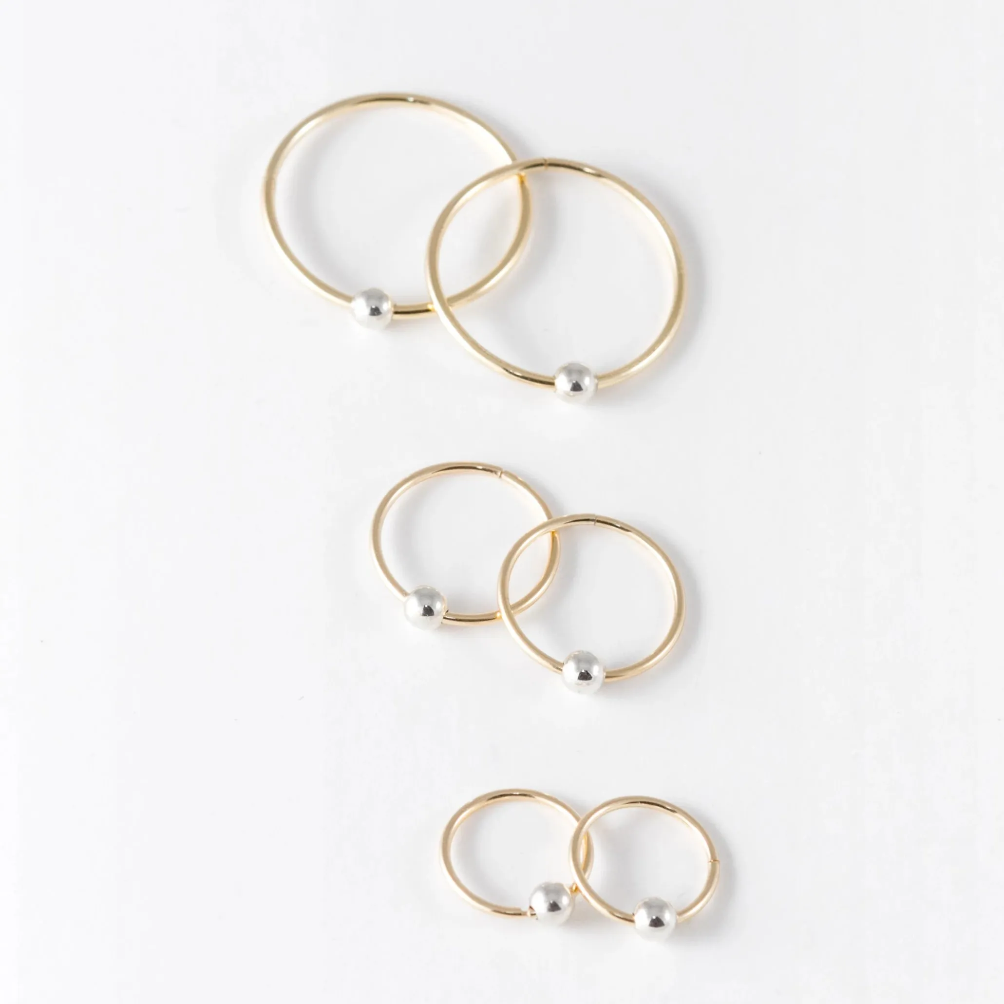 10k Yellow Gold Hoop Earrings – 12mm Sleepers – Small