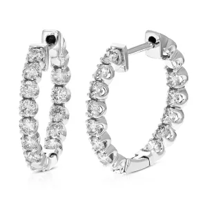 1.50 cttw Lab Grown Diamond Hoop Earrings in 14K Gold