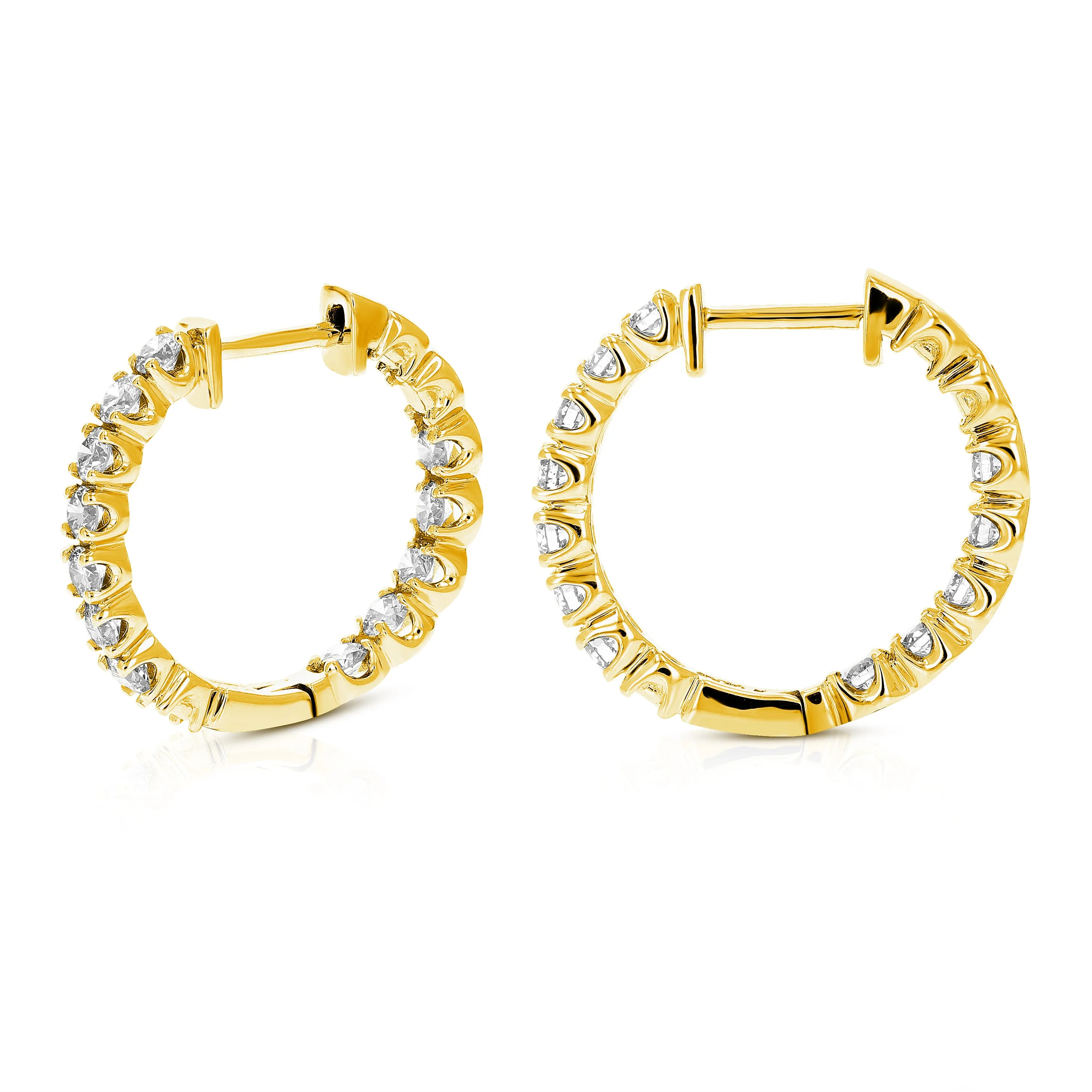 1.50 cttw Lab Grown Diamond Hoop Earrings in 14K Gold