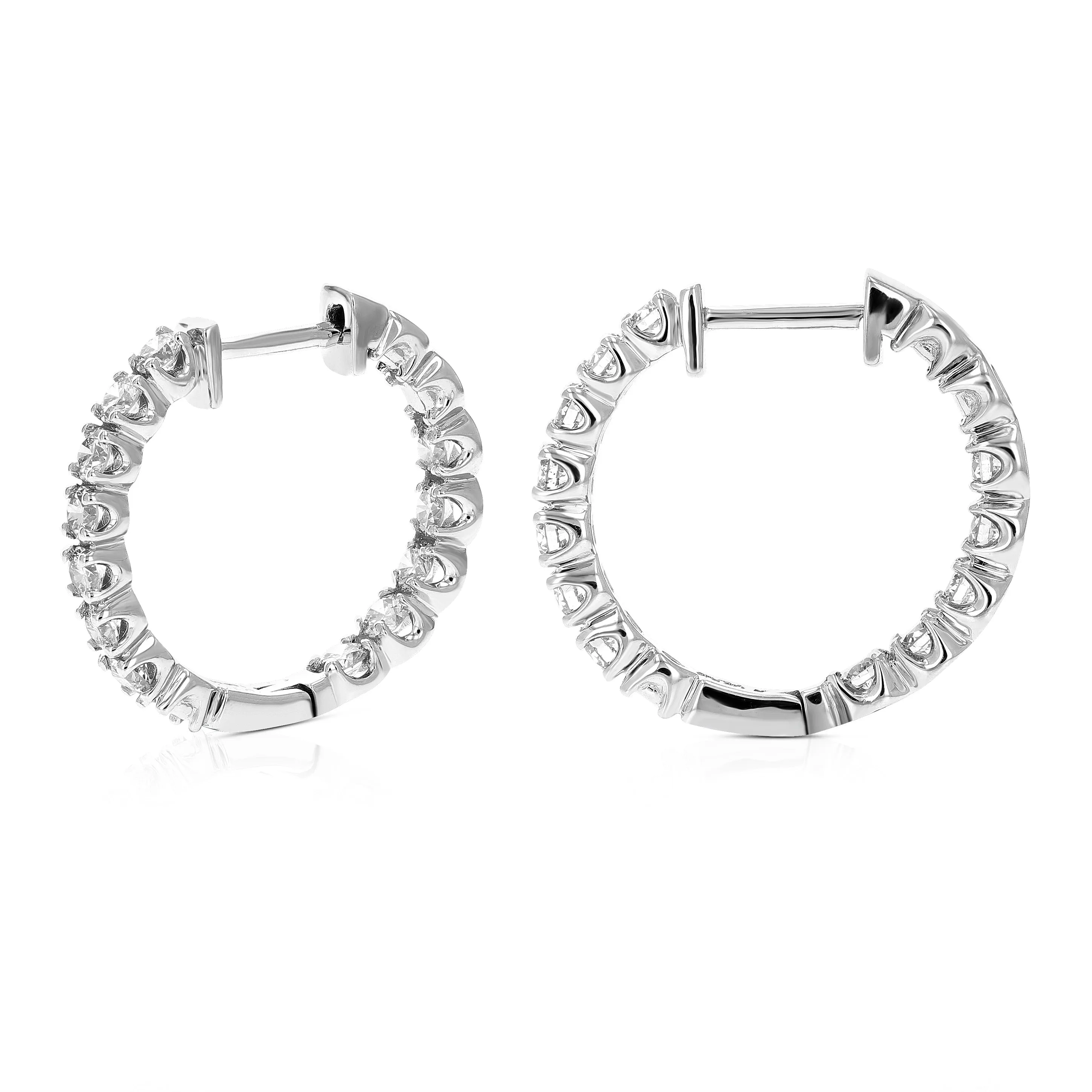 1.50 cttw Lab Grown Diamond Hoop Earrings in 14K Gold