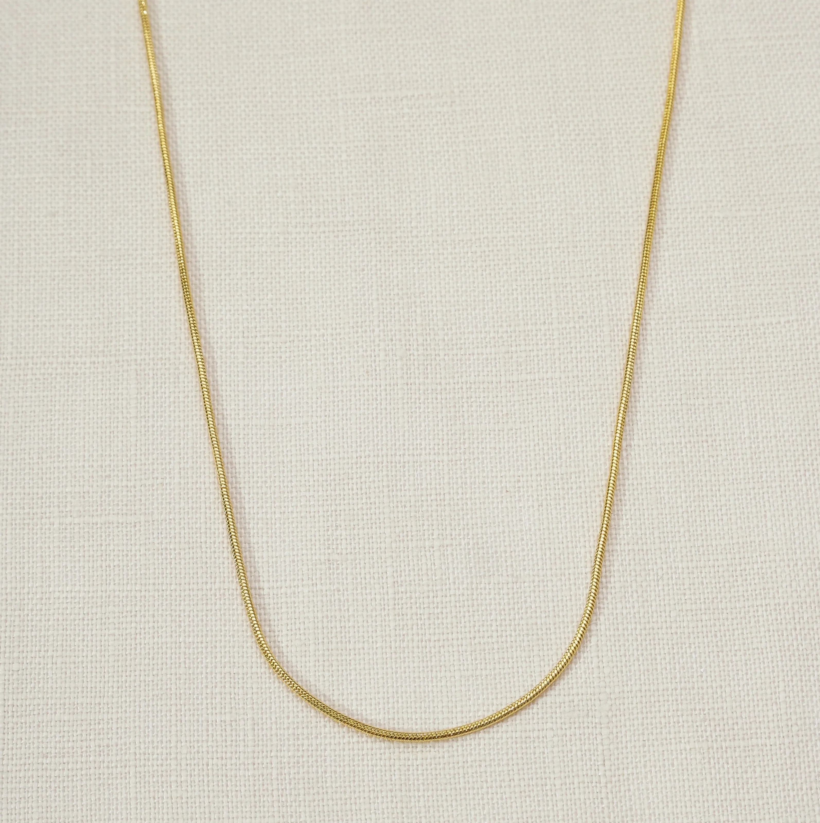 18k Gold Filled 1.2 mm Round Snake Chain Necklace