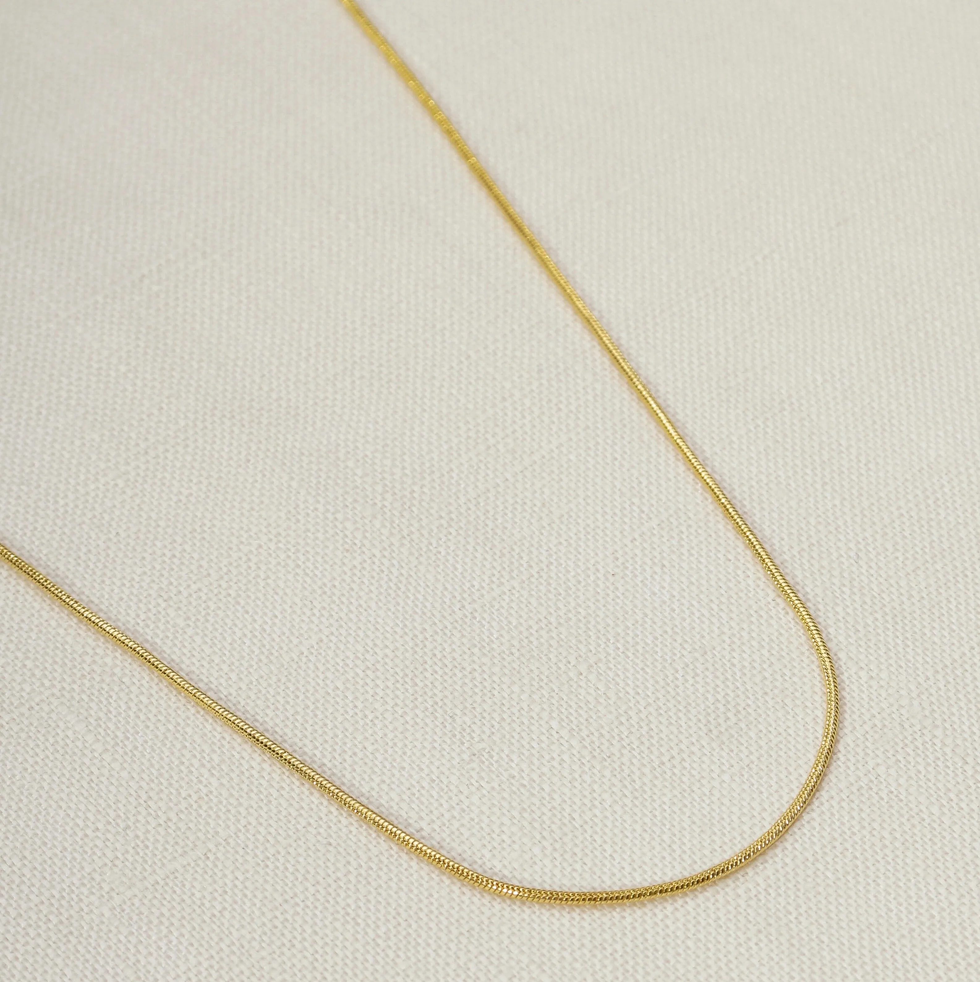 18k Gold Filled 1.2 mm Round Snake Chain Necklace