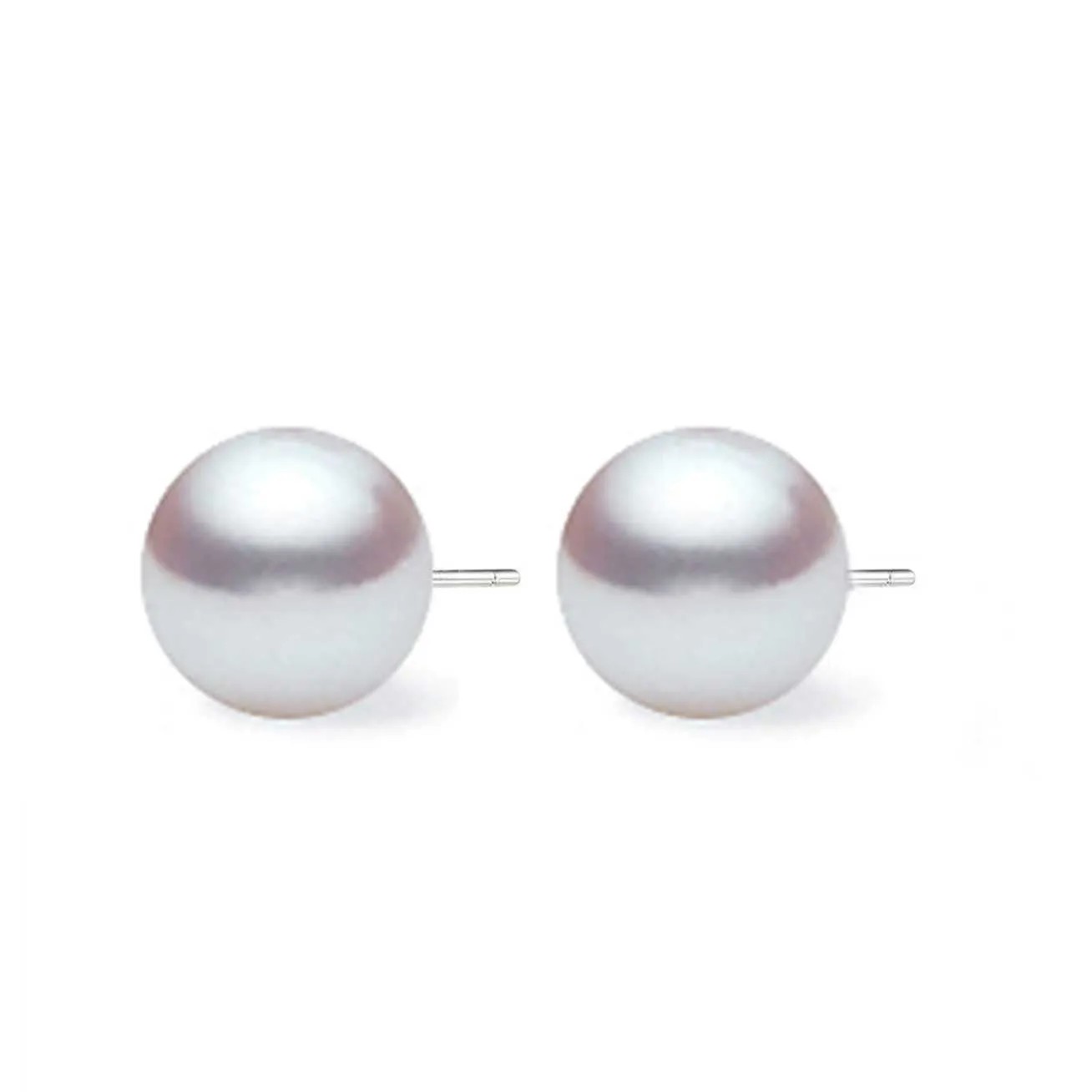 18K Gold Mabe Silver Blue Akoya Pearl Stud Earrings KE00062