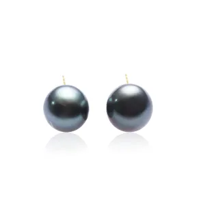 18K Gold﻿ Top Grade Tahitian Baroque Pearl Stud Earrings KE00193