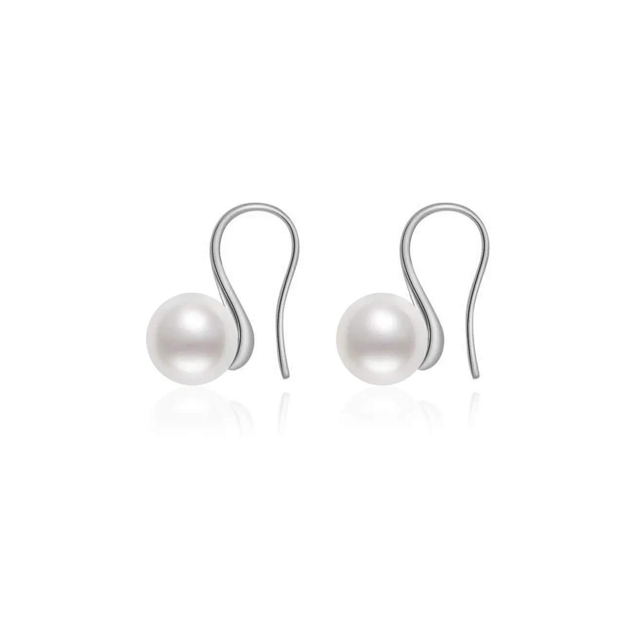 18K Solid Gold Elegant Freshwater Pearl Earrings KE00065