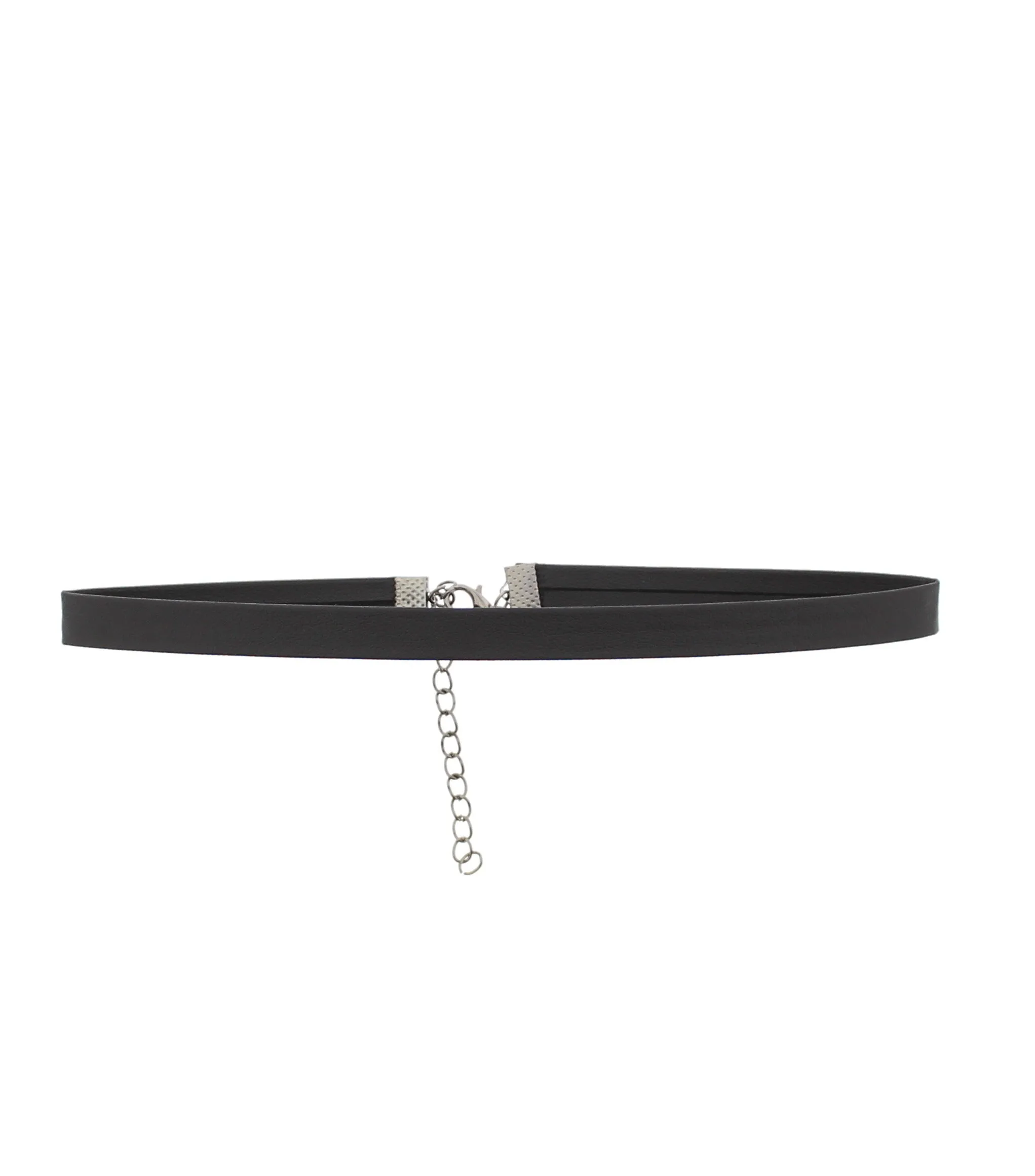 1cm Imitation Leather Choker with Lobster Clasp Fastening