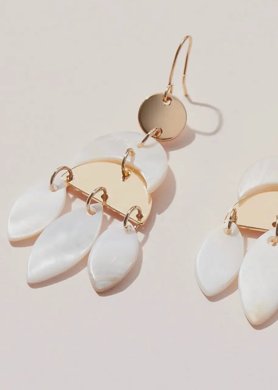 3 Drop Mother of Pearl Earrings