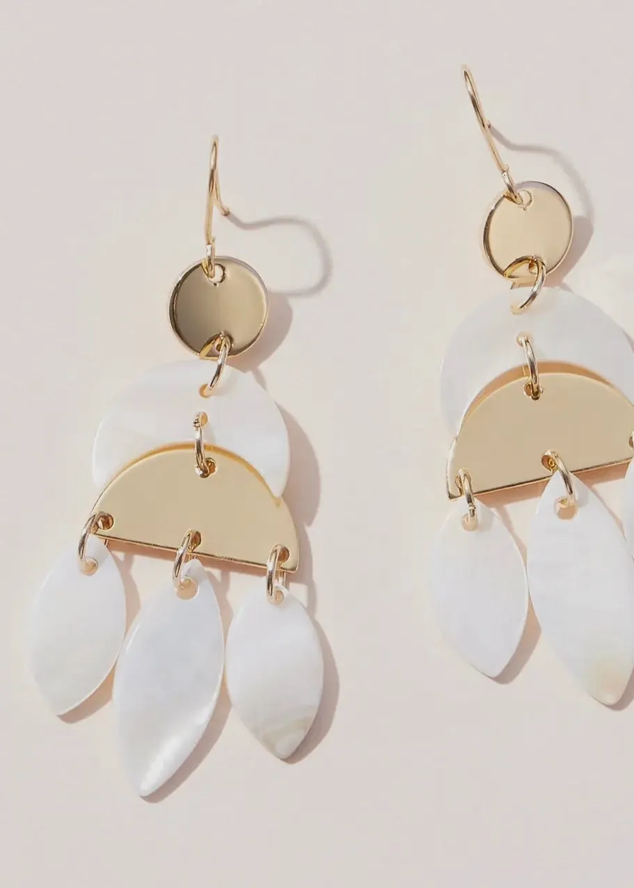 3 Drop Mother of Pearl Earrings