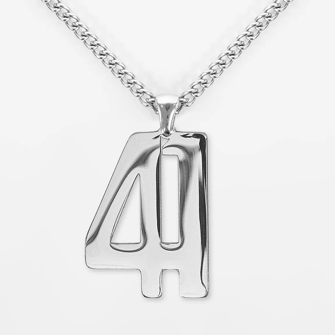 41 Number Pendant with Chain Kids Necklace - Stainless Steel