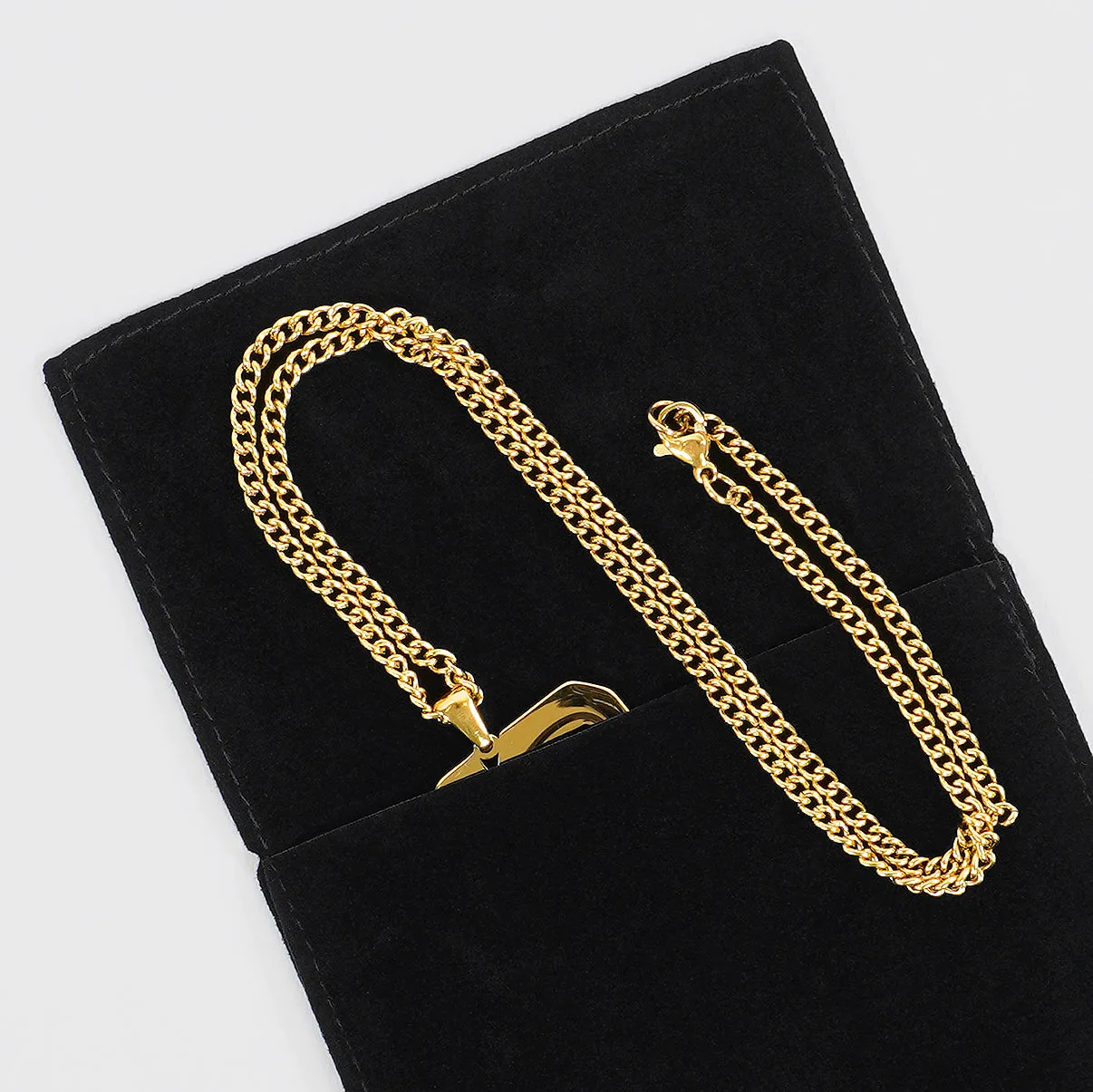 58 Number Pendant with Chain Necklace - Gold Plated Stainless Steel