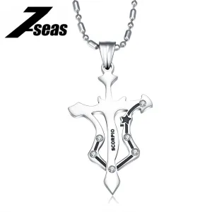 7SEAS Fashion 12 Zodiac Signs Constellations Pendants Necklace Stainless Steel Austrian Crystal Jewelry For Women and Man,JM435