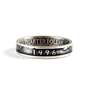 90% Silver 1996 Washington Quarter Stacking Coin Ring