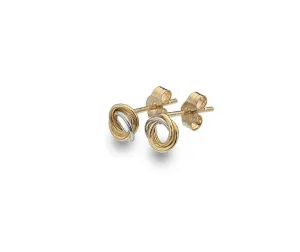 9ct Yellow & White Gold Knot Earrings