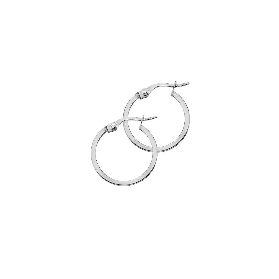 9ct Yellow or White Gold 10mm Square Hoop Earring