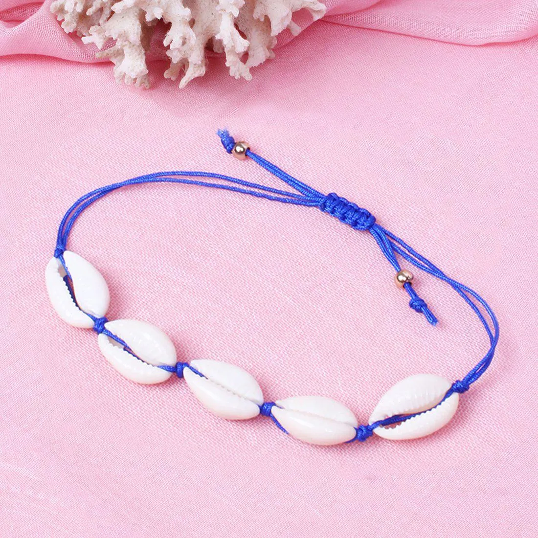 ADJUSTABLE BOHO SHELL ANKLET BRACELET