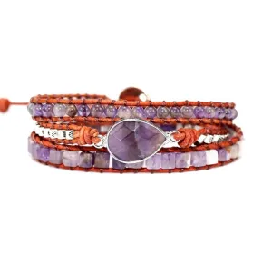 Amethyst Twilight Bohemian Handmade Wrap Bracelet