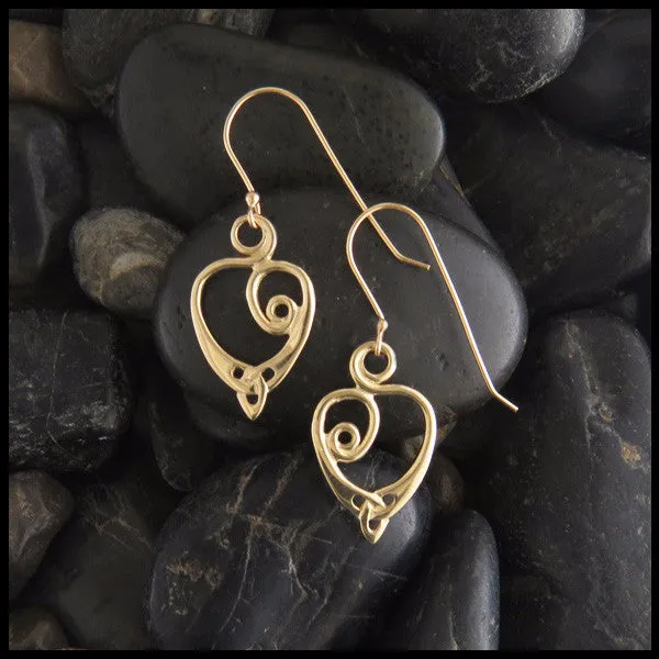 Anna's Heart Earrings in Gold