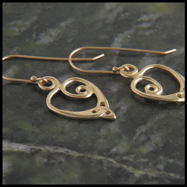 Anna's Heart Earrings in Gold