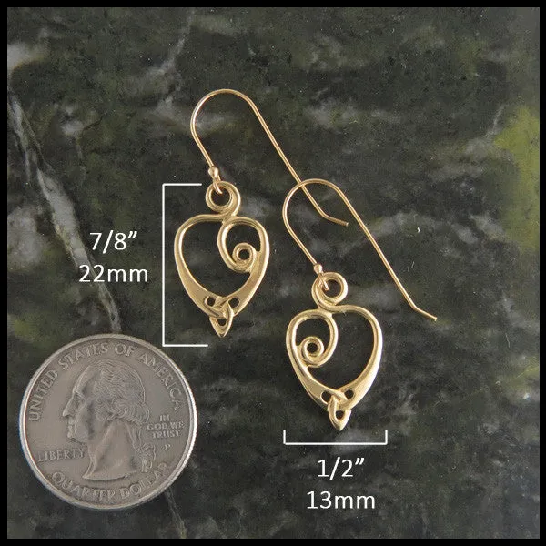 Anna's Heart Earrings in Gold