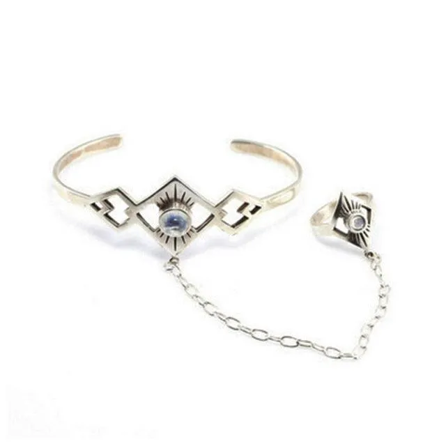 Antique Bracelet with Finger Ring