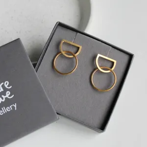 Arc Circle Stud earrings - Gold