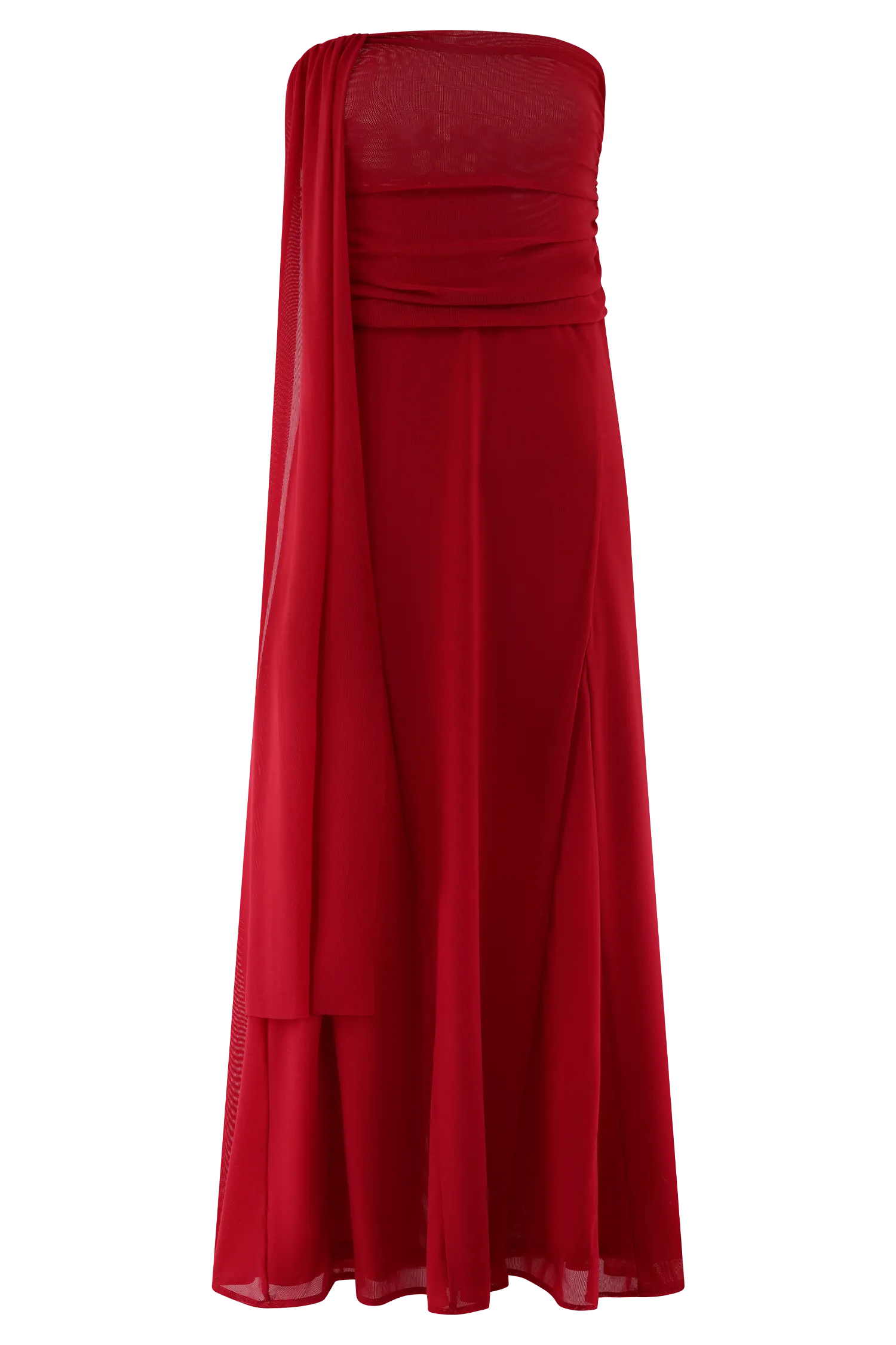 Arna Mesh Maxi Skirt - Ruby