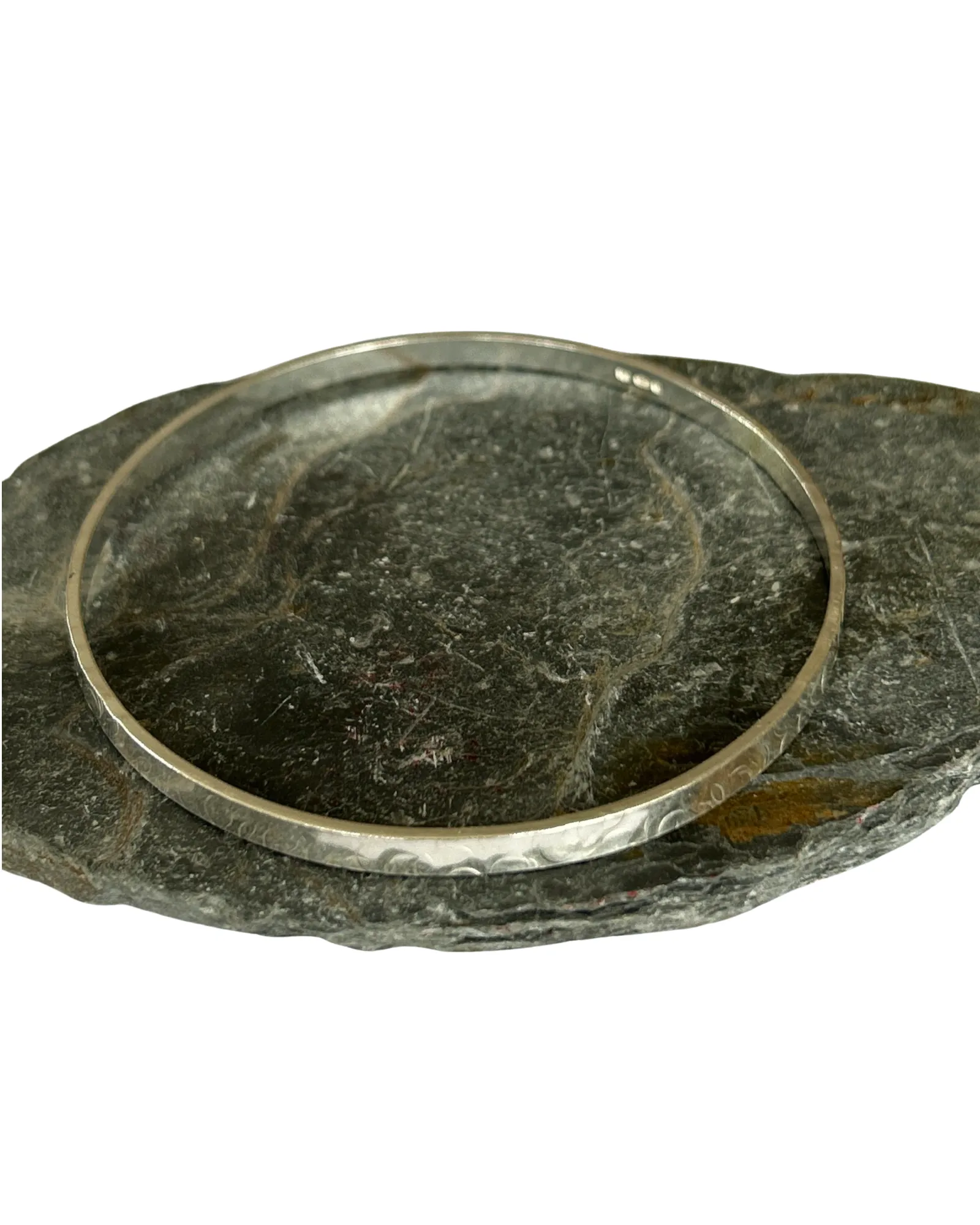 Artisanal Silver Textured Bangle