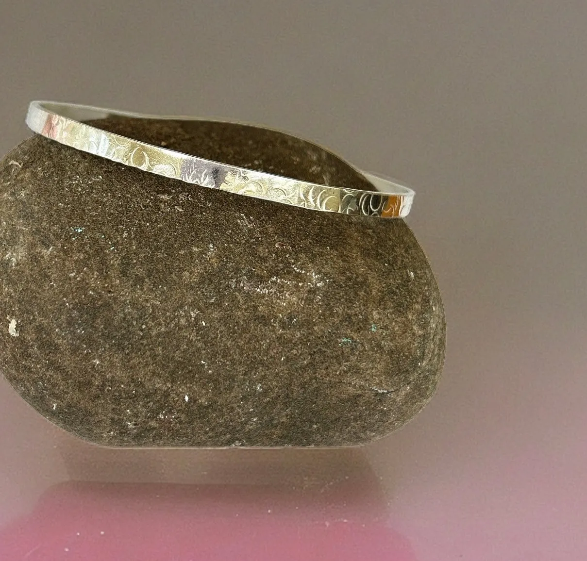 Artisanal Silver Textured Bangle