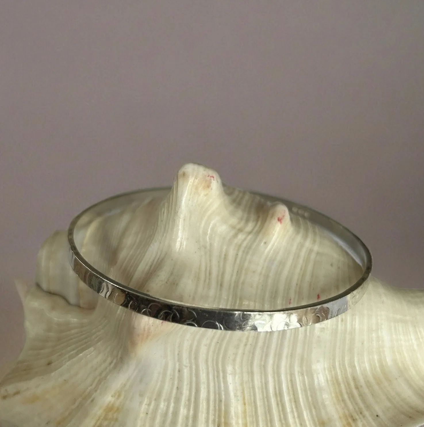 Artisanal Silver Textured Bangle