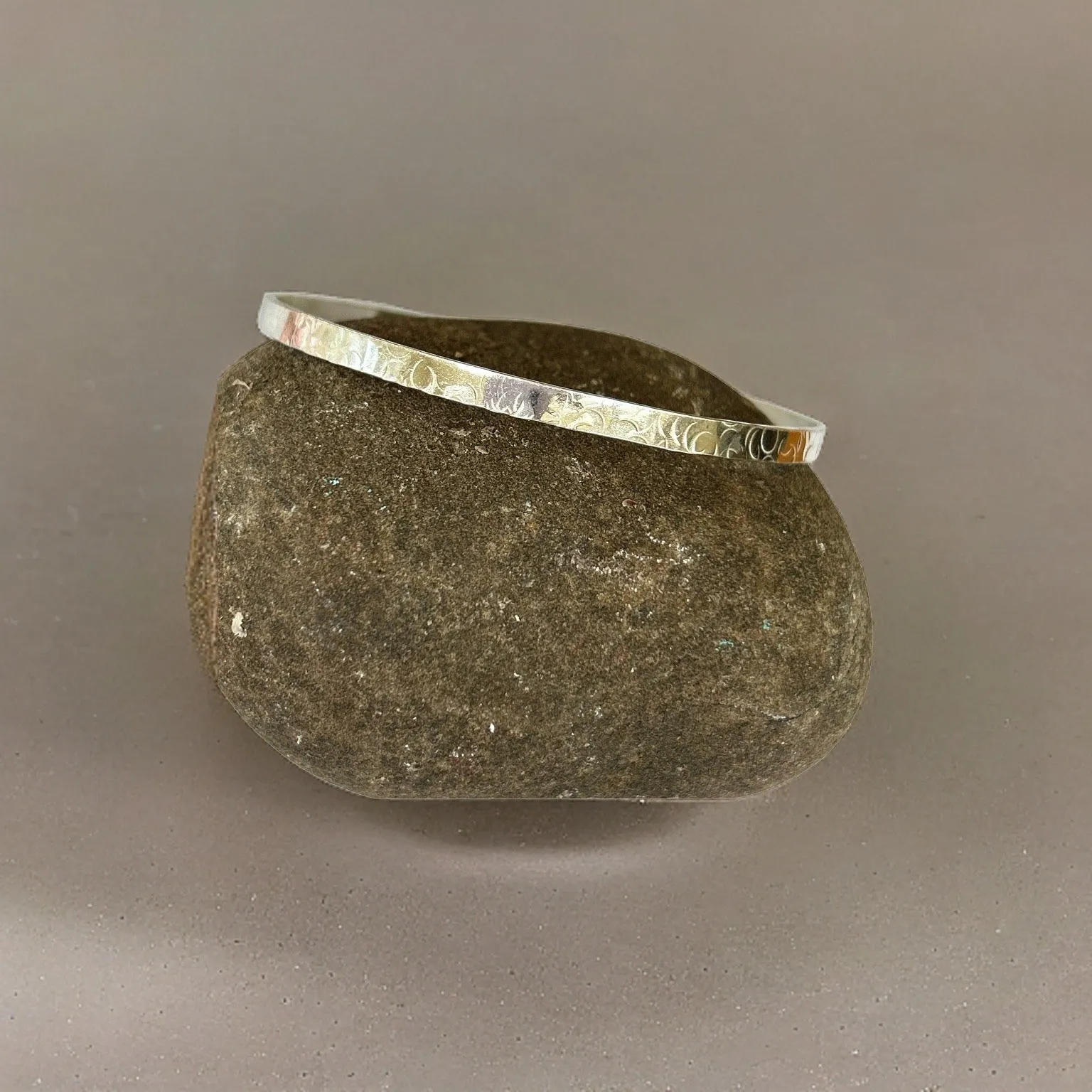 Artisanal Silver Textured Bangle