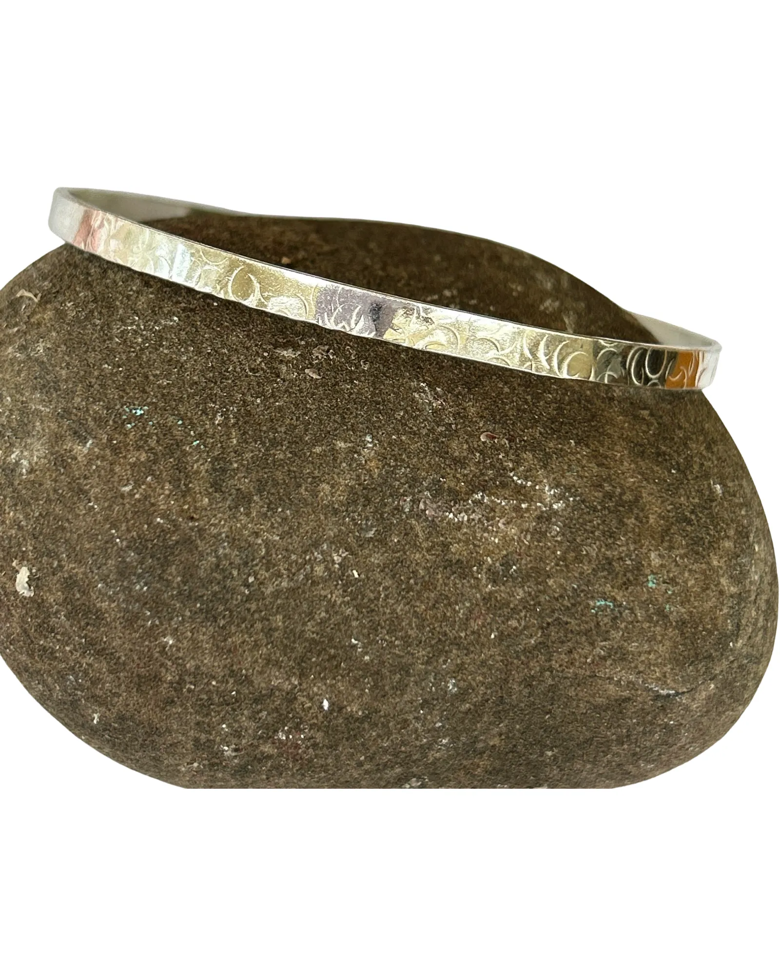 Artisanal Silver Textured Bangle