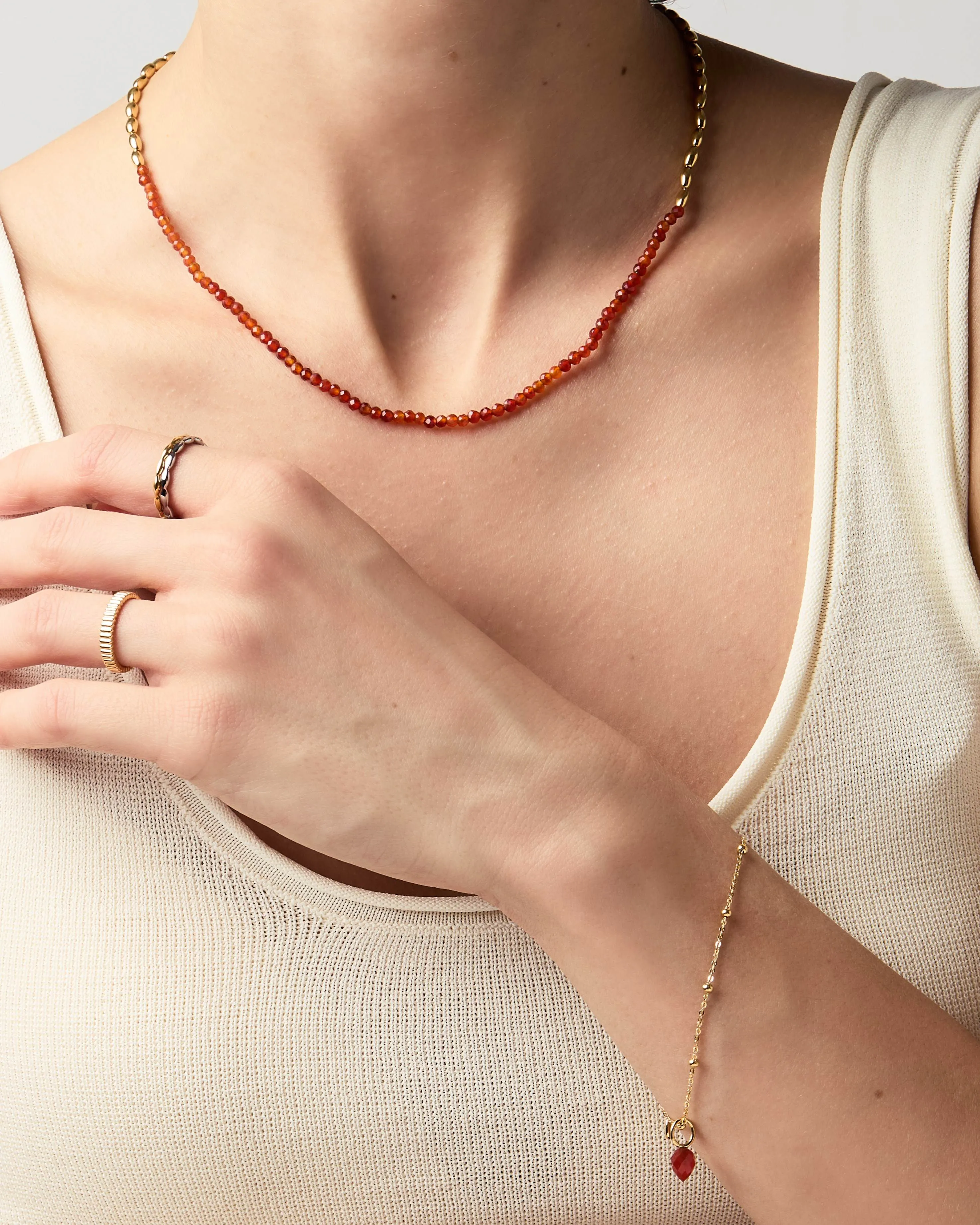 Barley Red Agate Necklace