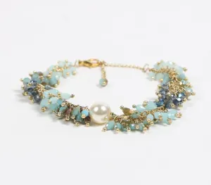 Beaded Glass Crystal Coastal Bracelet