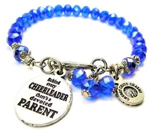 Behind Every Cheerleader There's A Devoted Parent Splash Of Color Crystal Bracelet