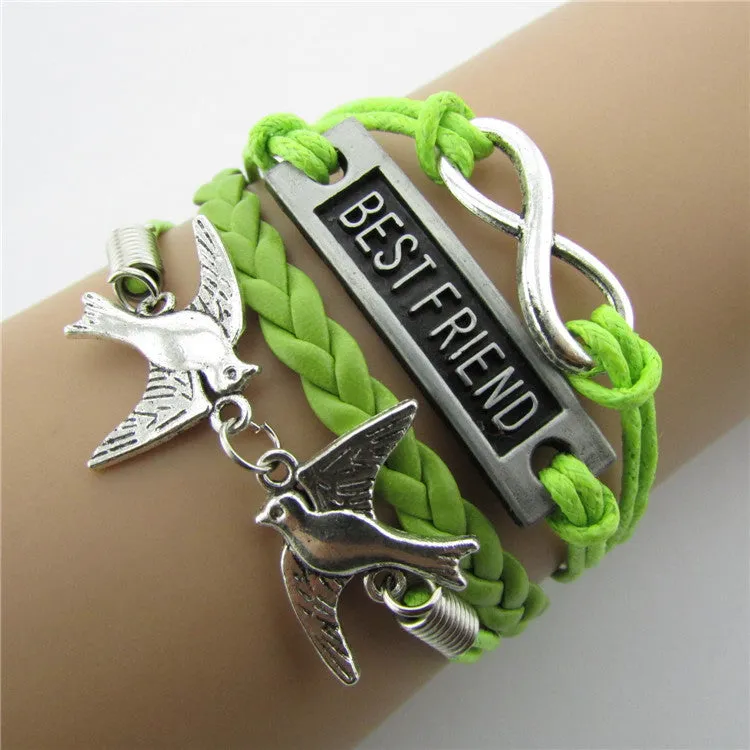 Best Friend Eight Handmade Leather Christmas Bracelet