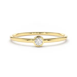 Bezel Set Lab Grown Diamond Thin Stacker Ring