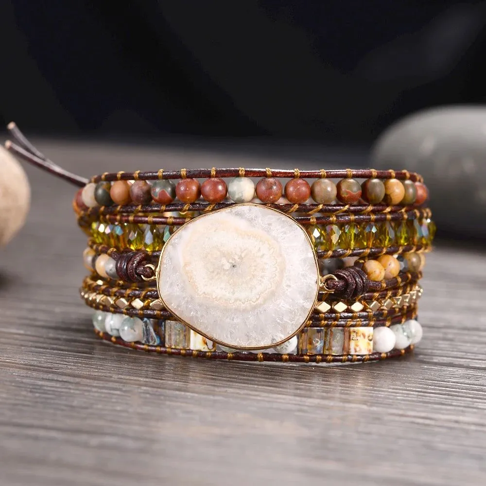 Boho Stone Lion Clasp Bracelets