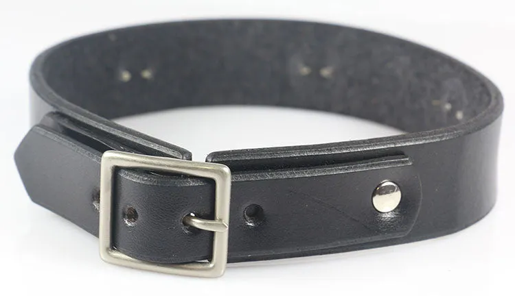 Buckling Leather Choker 1" wide with Swarovski Spots