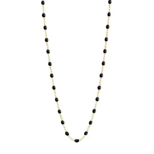 Classic Gigi Black necklace, yellow gold, 16.5"