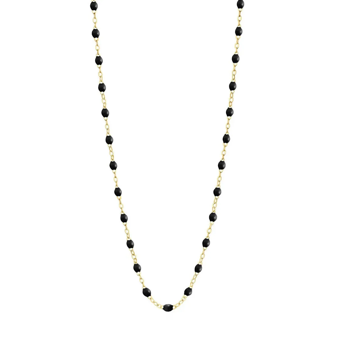 Classic Gigi Black necklace, yellow gold, 16.5"