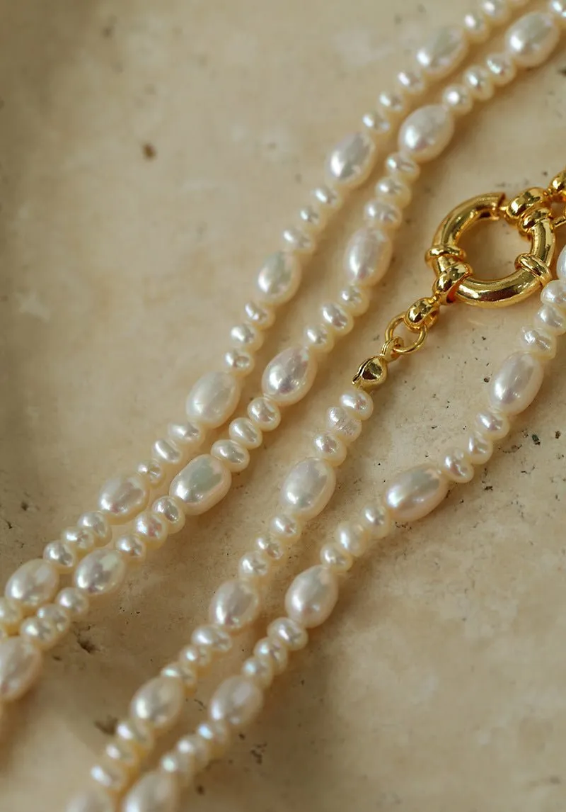 Classic Mixed Freshwater Pearl Long Style Necklace