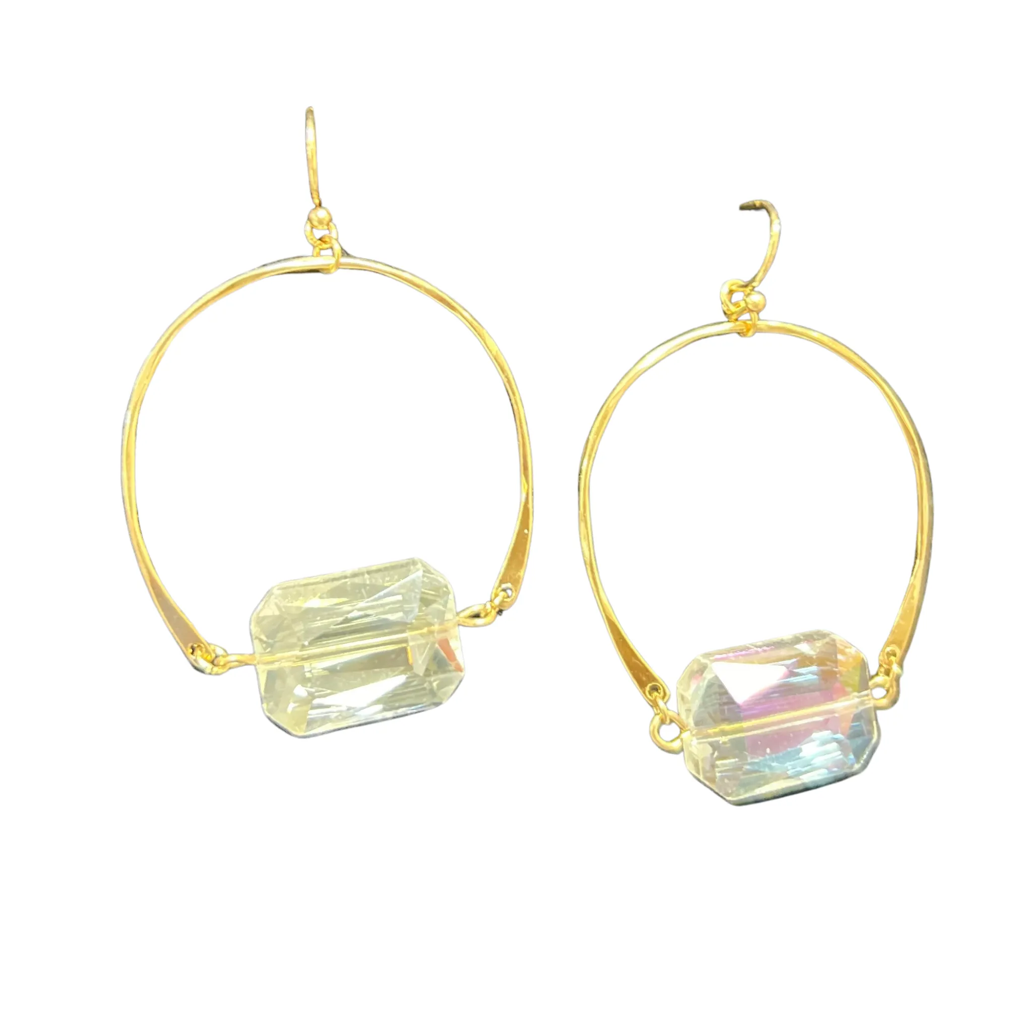 Clear Gemstone Hoops