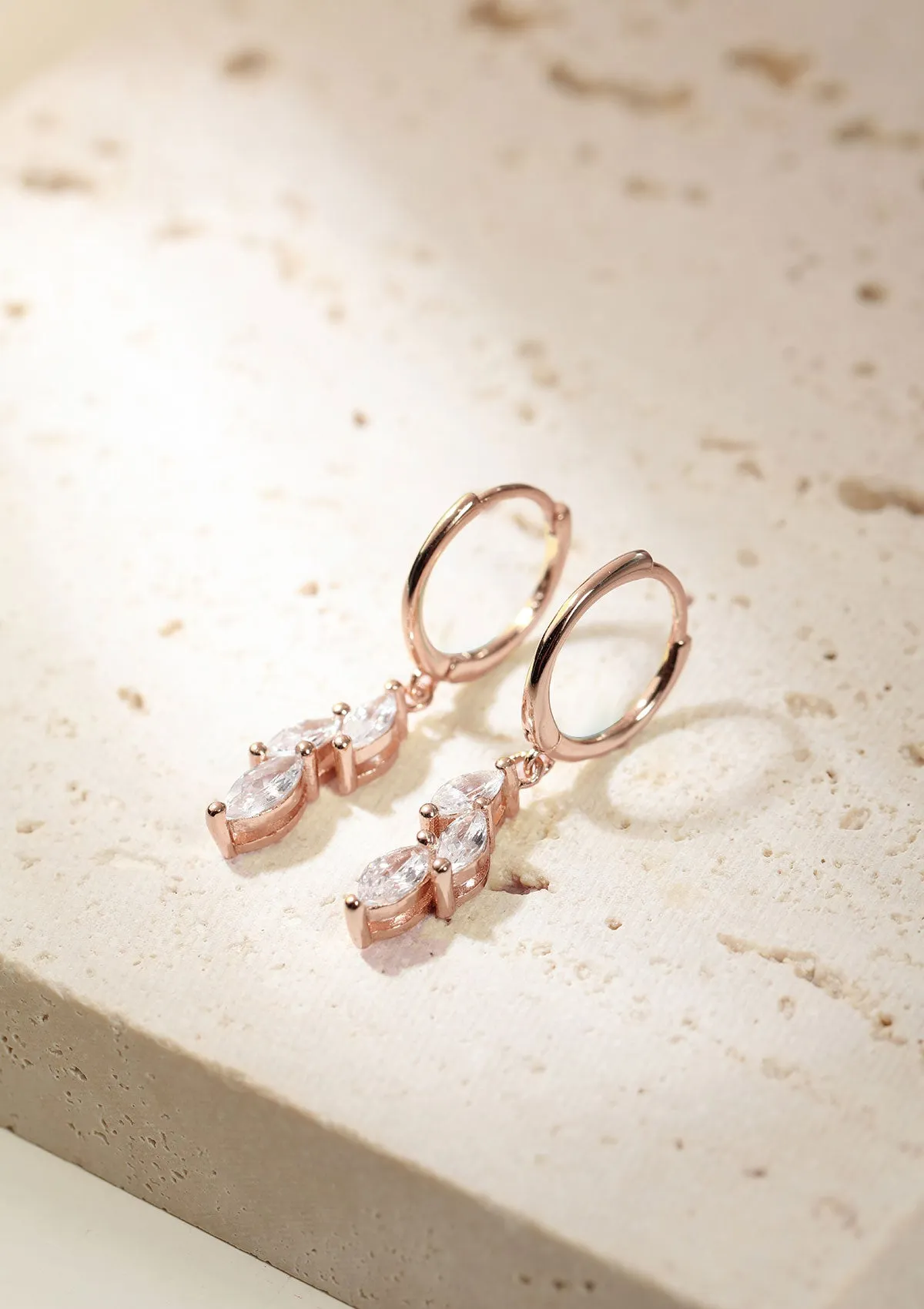 Cluster Huggie Earrings Sterling Silver