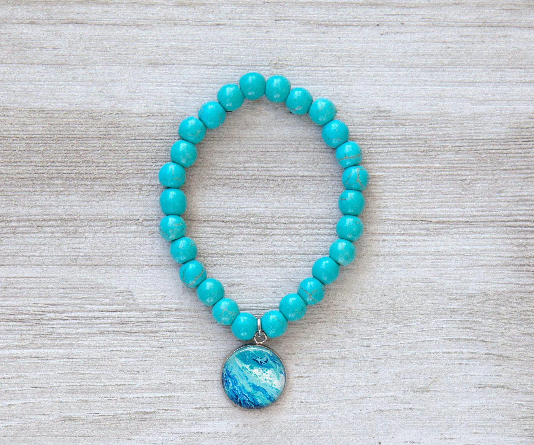 Coastal Breeze Turquoise Beaded Bracelet | Handmade Beach Jewelry