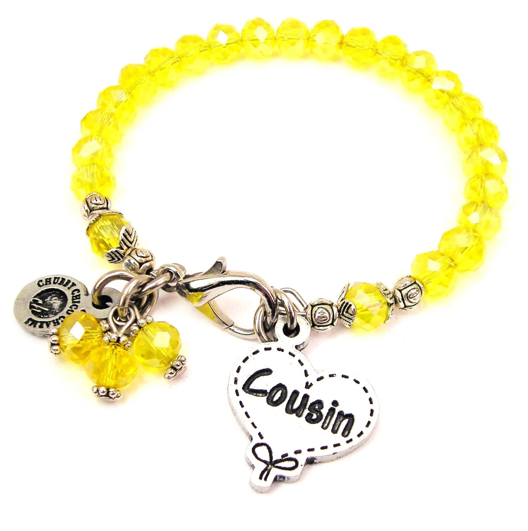 Cousin Quilted Heart Splash Of Color Crystal Bracelet