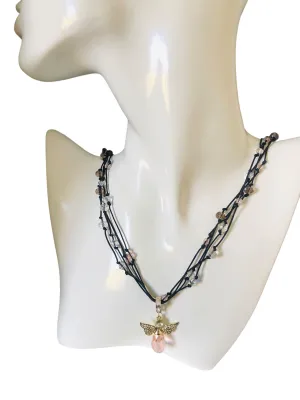 Crystal Angel Beaded Necklace