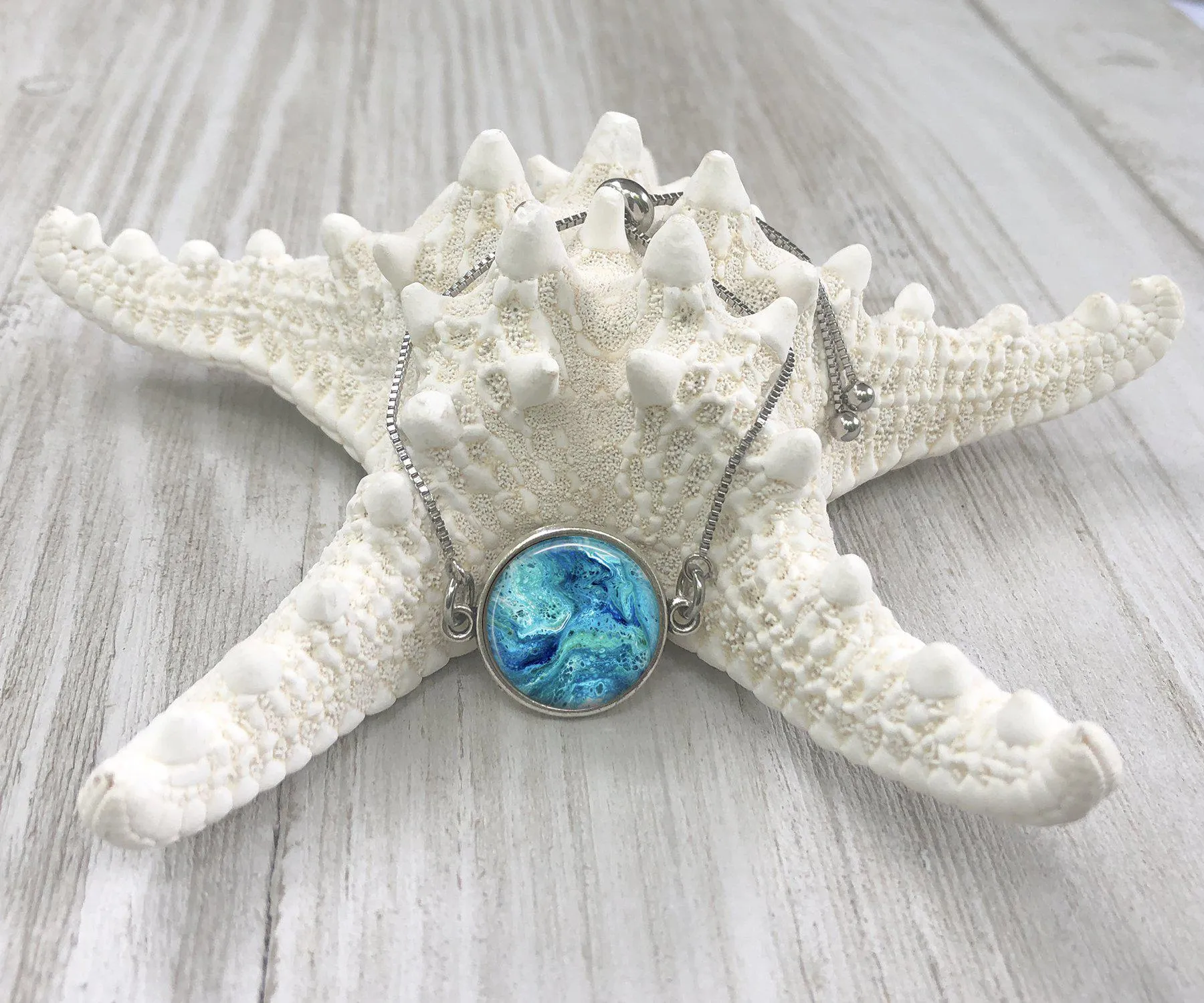 Deep Serenity Pendant Bracelet | Handmade Beach Jewelry