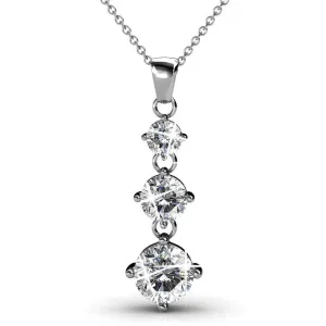 Delilah 18k White Gold Plated Drop Pendant Necklace with Crystals