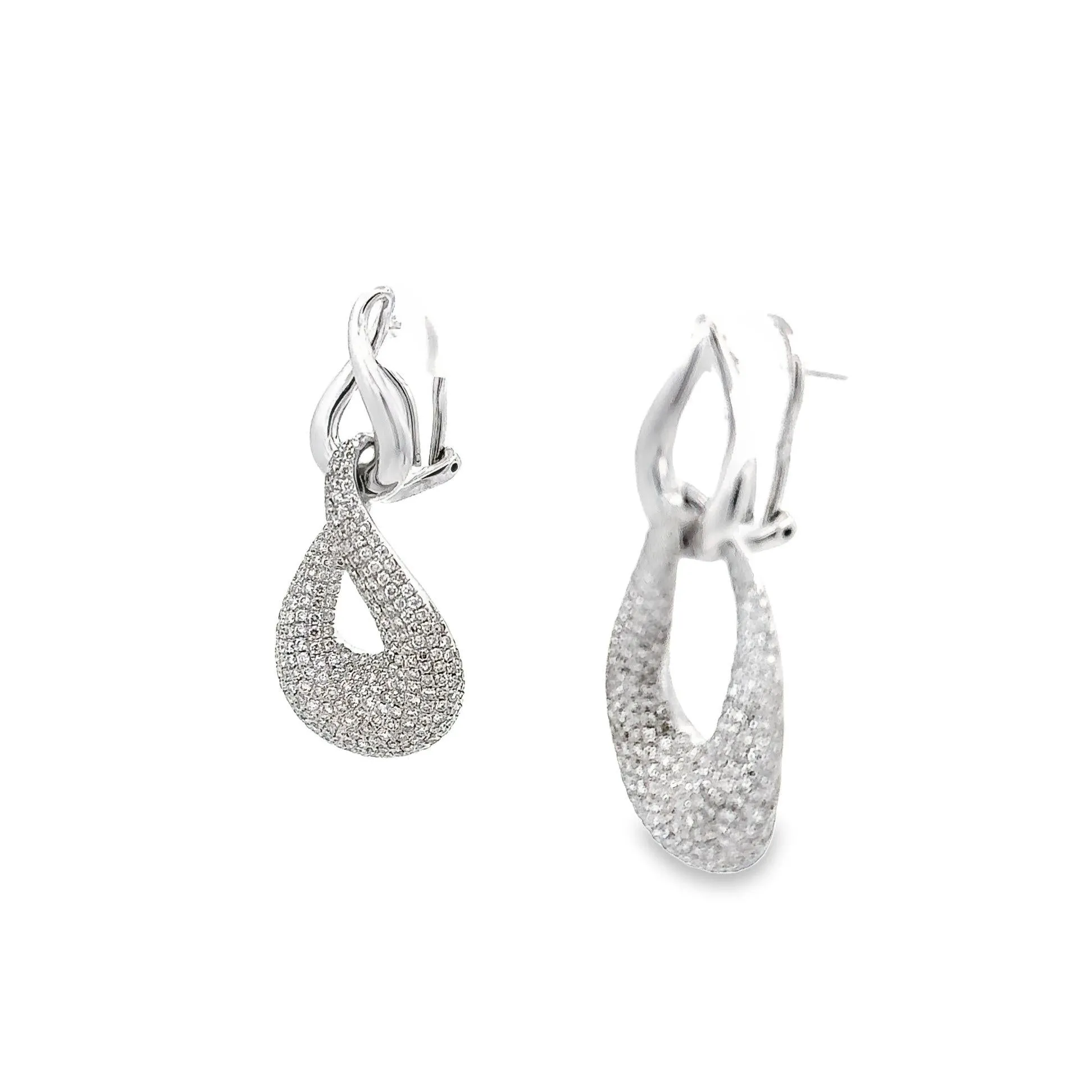 Diamond Infinity 18k White Gold Teardrop Earrings