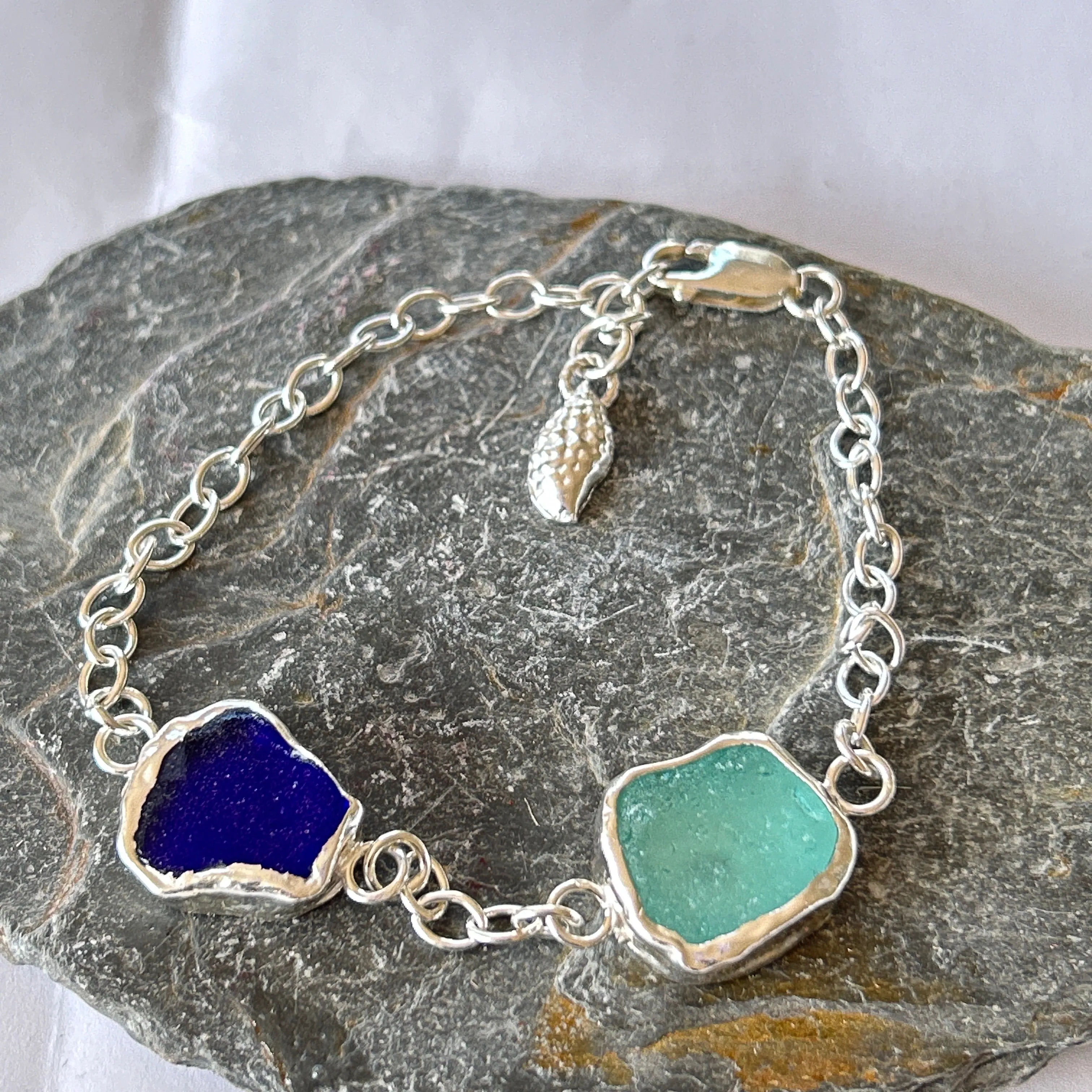 Duo Ocean Sea Glass Bracelet